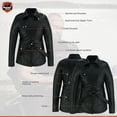 thumbnail image 4 of Daniel Smart Women Motorcycle Leather Jacket Wind Resistant Dyed Leather Jacket with long sleeves Inner Cuffs and Pockets, 4 of 6