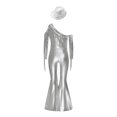 thumbnail image 5 of YiZYiF Girls Metallic Shiny Disco Hippie Jazz Dance Outfits Sequin Tassel Flare Jumpsuit with Hat Set Silver 14, 5 of 7