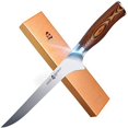 thumbnail image 2 of TUO Boning Knife - Razor Sharp Fillet Knife - High Carbon German Stainless Steel Kitchen Cutlery - Pakkawood Handle - Luxurious Gift Box Included - 7 inch - Fiery Phoenix Series, 2 of 6