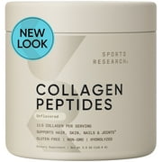 Sports Research Collagen Peptides, Hydrolyzed Type I & III Collagen, Unflavored, 3.9 oz (110.7 g)