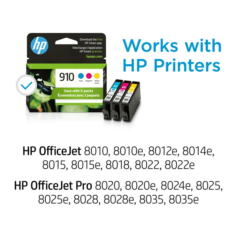 HP 910, (3YN97AN) 3-Pack Cyan/Magenta/Yellow Original Ink Cartridges HP 910, (3YN97AN) 3-Pack Cyan/Magenta/Yellow Original Ink Cartridges