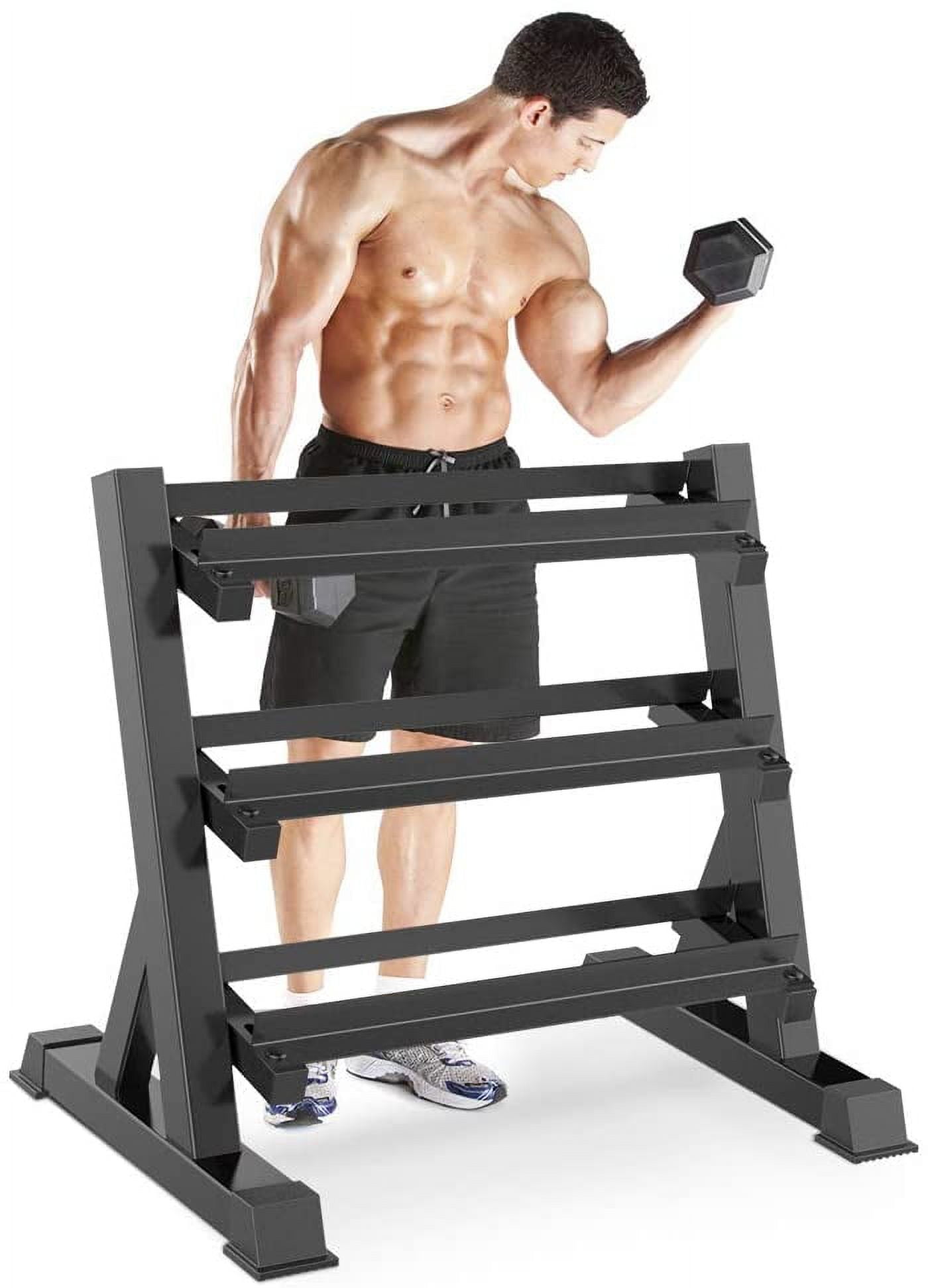 Marcy Deluxe Three Tier Metal Home Workout Gym Dumbbell Weight Rack DBR86 Walmart