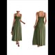 thumbnail image 3 of Vestido A Rayas para Mujer, con Tirantes Finos, y , Fluido Verde M, 3 of 7