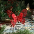 thumbnail image 4 of Christmas Gift Decor 3pcs Christmas Decoration ButterfliesChristmas Tree Hanging Ornaments Glitter Simulation Butterflies Scene Milieu Decoration Decorative Butterflies Christmas Tree Decorations, 4 of 6