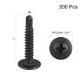 thumbnail image 2 of Uxcell #8 x 1" Carbon Steel Phillips Head Self Tapping Screws Black 200 Pack, 2 of 4