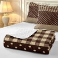 thumbnail image 4 of Manfei Vintage Plaid Twin Quilt Set,Cute Polka Dot Twin Coverlet Set,Brown Yellow,2-Piece,1 Bedspread and 1 Pillowcase, 4 of 7