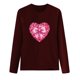 thumbnail image 5 of TaTaai Casual Comfy Women's Valentine Heart Print Long-Sleeve Blouse, Valentine's Day Daily Party Top, Round-Neck Multi-Season Tee Gift, 5 of 5