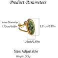 thumbnail image 6 of Geometric Oval Statement Ring for Women Gold-Toned Titanium Steel Retro Stone Adjustable Open Band Wrap Finger Rings Comfirm Fit Boho Vintage Wedding Engagement Jewelry, 6 of 6