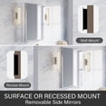 thumbnail image 5 of ANGELES HOME 20" x 30" Copper-Free Mirror Medicine Cabinet with Beveled Mirror Door, Recessed or Surface Mount, Adjustable Shelves, 5 of 15