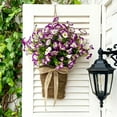 thumbnail image 3 of Artificial Morning Glory Hanging Basket Outdoor, UV Resistant Waterproof Faux Flower Decor for Porch Gate Fence, No Maintenance Realistic Home Garden Decor, 3 of 6