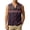 Deep Red, variant on Mens Breathable Linen Blend Sleeveless Waistcoat, Ethnic Western Navajo Square Tribal Print V Neck Button Down Tank Top Purple XL