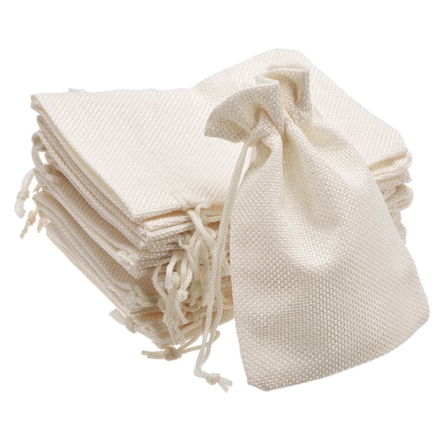 Bolsas de Arpillera Unique Bargains 10 x 14cm Beige Paquete de 20