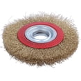 thumbnail image 3 of 2X Wire Brush Wheel for Bench Grinder Polish + Reducers Adaptor Rings,6Inch 150mm,2 x Wire Brush Wheel 2 set Plastic ring,Gold, 3 of 8