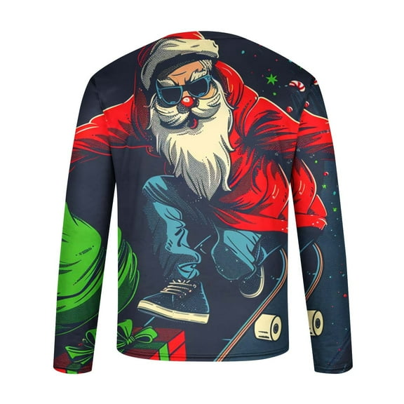 WXLWZYWL Ugly Christmas Sweater Light Up Funny Party Pullover Men Holiday Knit Pullover Matching Ugly Christmas Sweater Sweatshirts