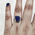 thumbnail image 4 of Natural Lapis Lazuli Ring, Rough Lapis Lazuli Ring, Afghani Lapis, Bohemian Ring, 925 Sterling Silver, Womens Ring, Christmas, Thanksgiving, Handmade, Statement Jewelry, Rough Gemstone Jewelry, 4 of 5