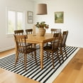 thumbnail image 2 of iOhouze Outdoor Rugs 5x8 ft Black and Beige Striped Rug Washable Area Rug Indoor Outdoor Rug Cotton Outdoor Patio Rugs Farmhouse Rugs for Garden Paio, 2 of 6
