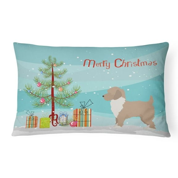 Carolines Treasures CK3883PW1216 Yorkiepoo 2 Christmas Tree Canvas Fabric Decorative Pillow, 12H x16W, multicolor