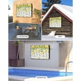 thumbnail image 4 of Yellow Lemon Outdoor TV Cover 60 to 65 inch Eucalyptus Leaf Watercolor Plant Wood Grain Waterproof Dustproof TV Covers for Outside with Zipper Remote Control Pocket Flat Screen Protectors, 4 of 7