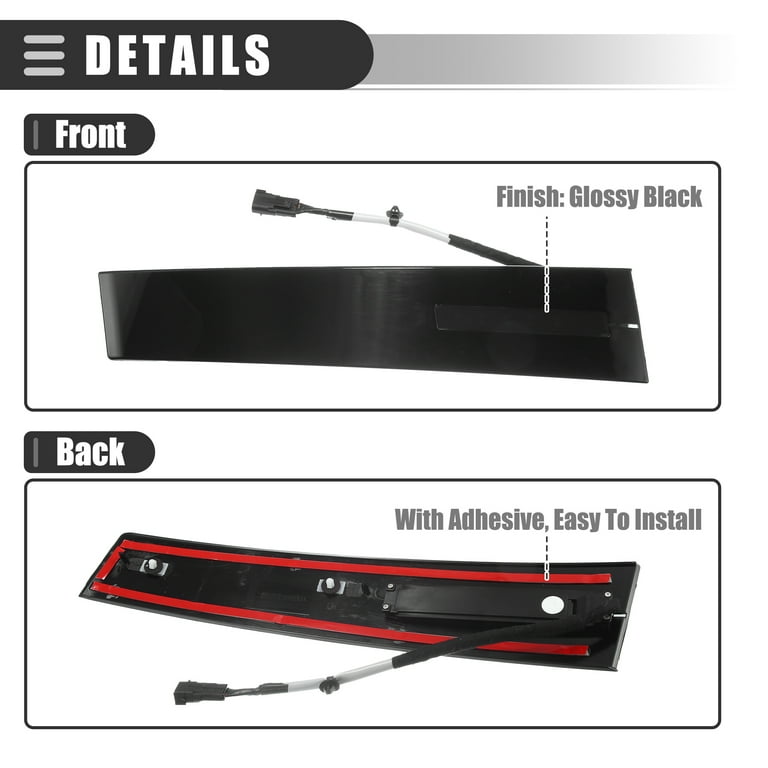 Replacement Driver Side Door Keypad Pillar Trim Panel For Ford Explorer & Police Interceptor Utility 2011-2019 - Gloss Black, Adhesive Mount