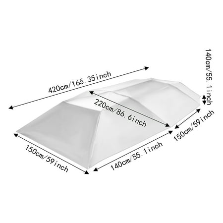 Semi-Automatic Car Tent, Removable Carport Folding Portable Car Protection, Sun Protection Car Awning Cover(Silver Gray)