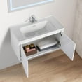 thumbnail image 3 of Blossom Bern 36" Wall Mounted Bathroom Vanity with Ceramic Sink | Floating Cabinet | Soft-Close Doors | Space-Saving Design (Glossy White), 3 of 10