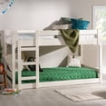 thumbnail image 3 of Pemberly Row Solid Wood Jr Twin Over Twin Mod Bunk Bed in White, 3 of 11
