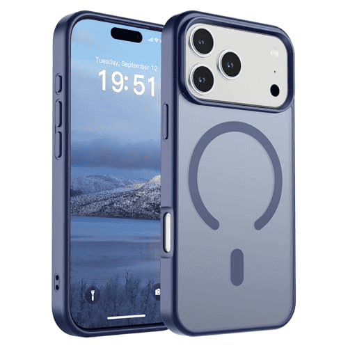 ZHU997 Magnetic for iPhone 17 Pro Case (Compatible with MagSafe)(Military Grade Drop Protection) Translucent Matte Shockproof with Anti-Fingerprint Phone Cover 2025,Lavender Gray
