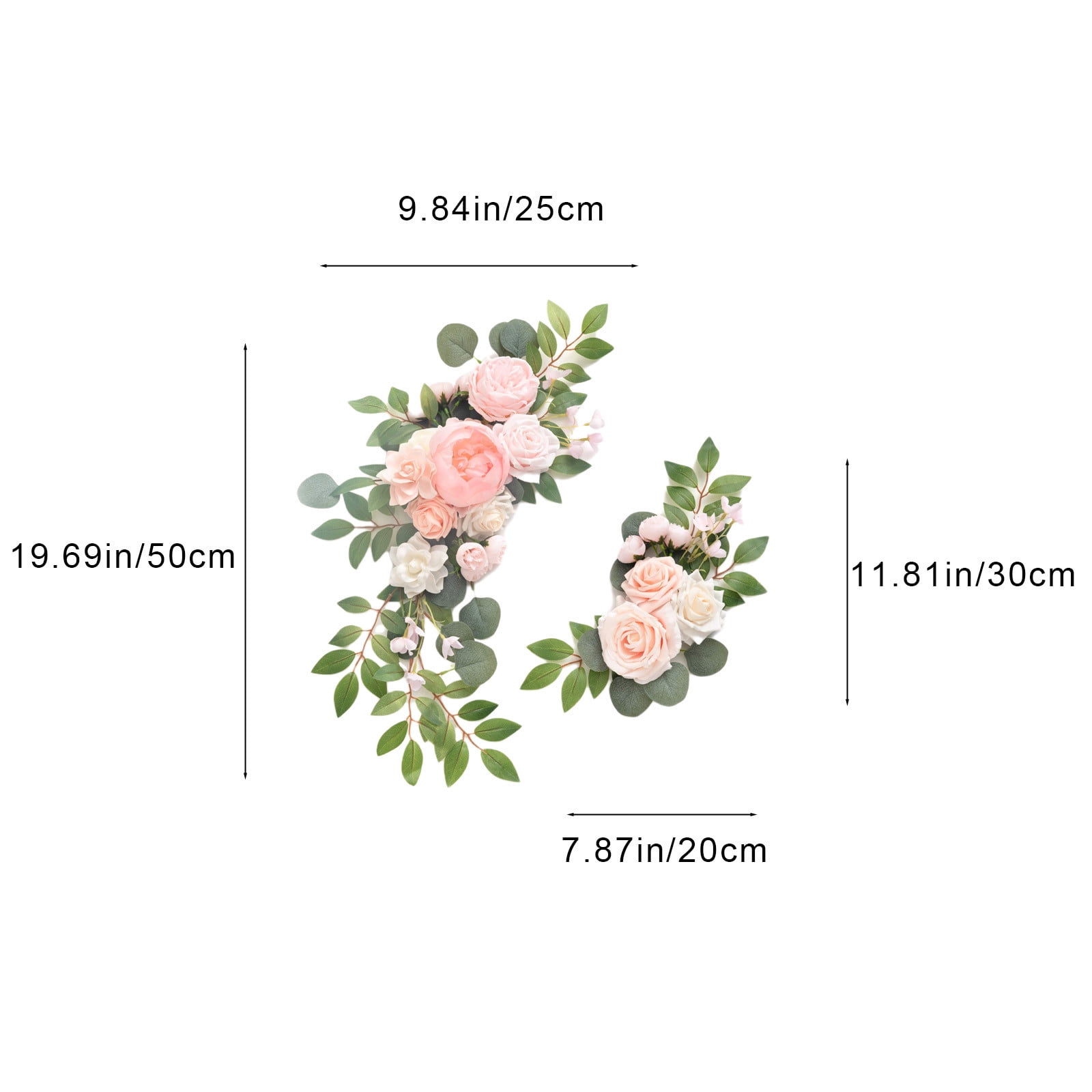 Roiihwy Artificial Flowers for Outdoor 19.68X9.84X3.14 Inches, Artificial Plants & Flowers Be Suited to Banquet, Party, Reception Entrance Wedding Arch and Background Decoration