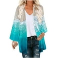 thumbnail image 2 of New Spring Fashion AXXD Pool Cover Ups for Women Kimono Cover up Floral Print Puff Sleeve Kimono Loose Chiffon Long Cover Up, 2 of 5