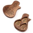 thumbnail image 3 of Caja de púas de guitarra de madera maciza, juego de 3 púas, caja de almacenamiento, regalo para pareja, 3 of 6