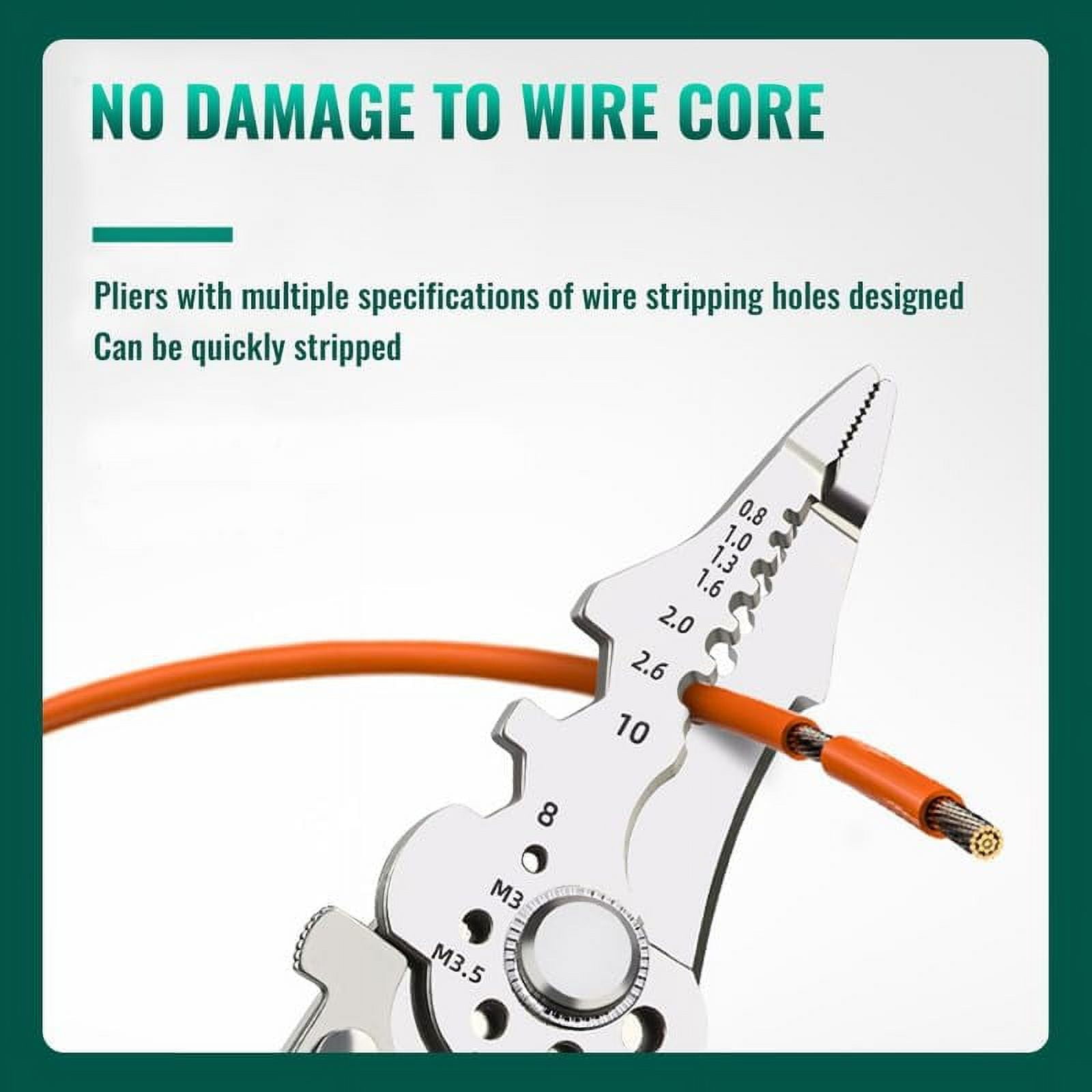 Multifunctional Wire Stripper Crimper Cable Cutter Pliers, Professional Electrical Wire Stripping Tool, Self Adjusting Wire Stripper and Cutter for Electrical Cable Cutting, Crimping Tool（2Pcs）