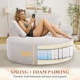 thumbnail image 4 of Muumblus 55" Indoor Round Lounge Chair, Oversized Boneless Accent Barrel Chair, Beige Corduroy, 4 of 10