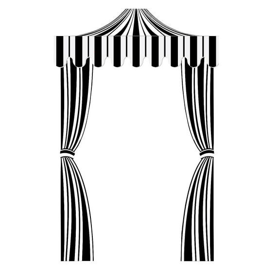 Fun Express 60" x 90" Black & White Cardboard Tent Archway Decoration