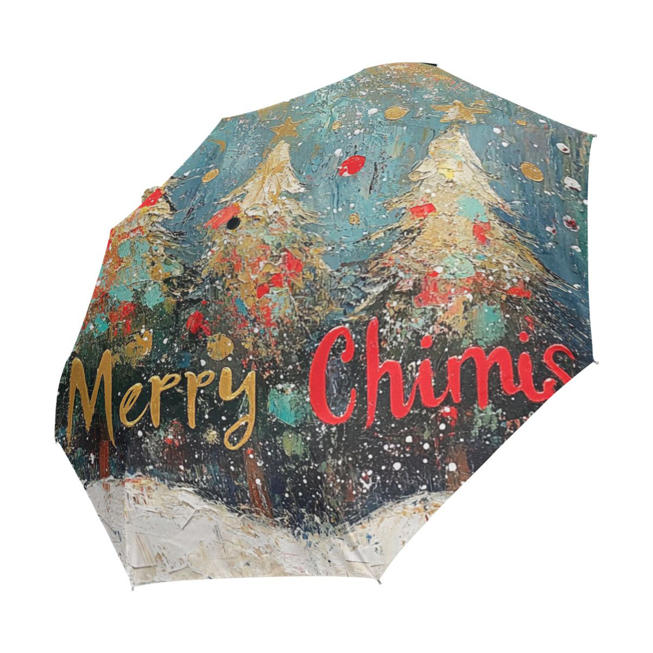 YAZAOO One-Touch Auto Open Close Rain Umbrella With Creative Merry Chimis Pattern