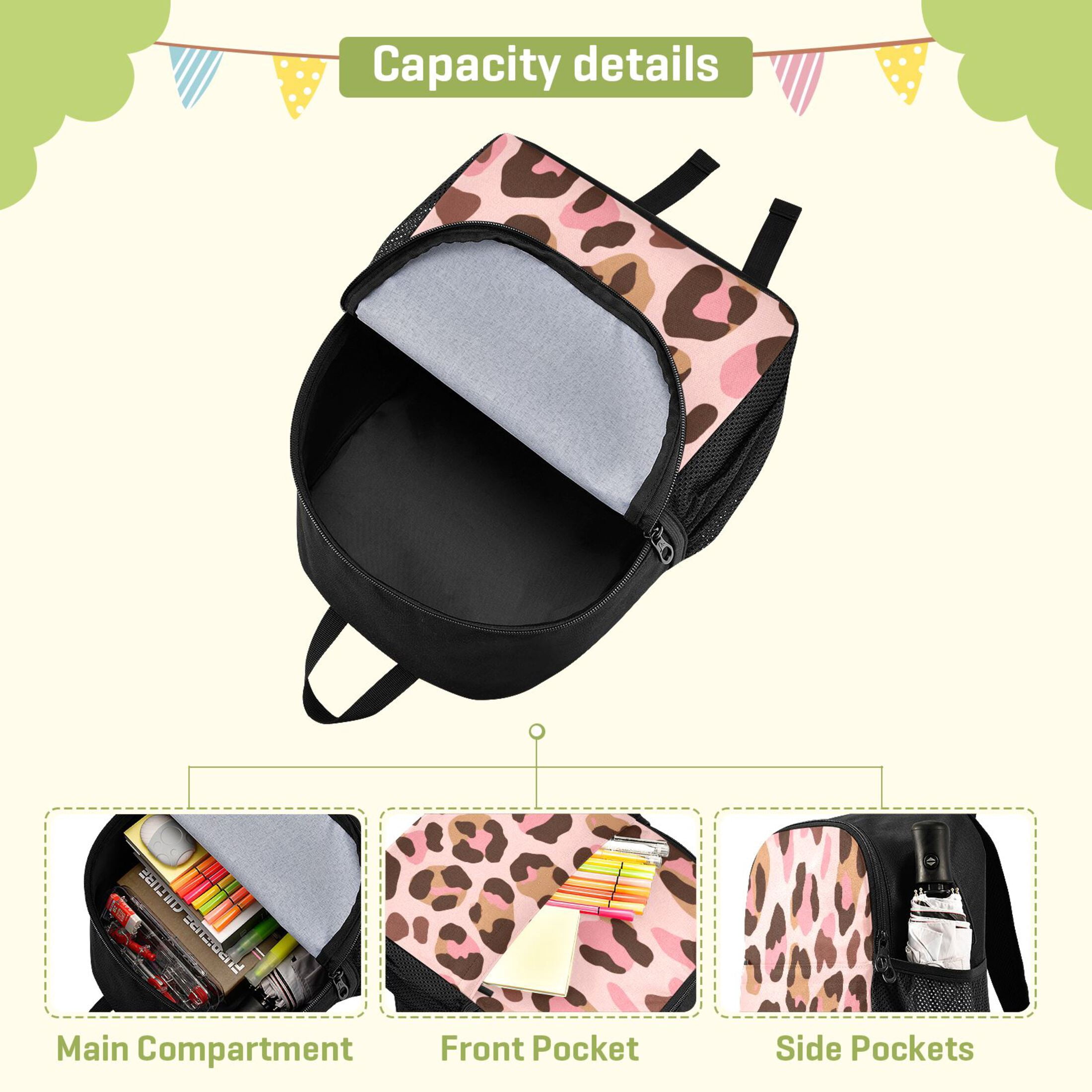 Toddler Backpack Blush Pink Brown Cheetah Print Waterproof Lightweight Backpack Casual Mini Daypack for Daycare & Travel