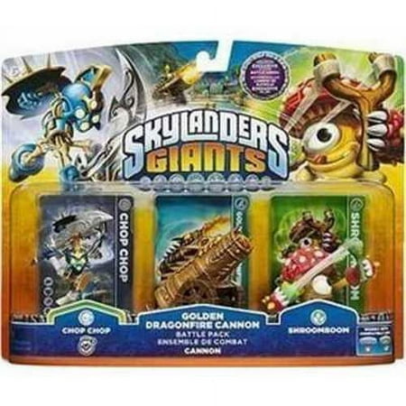 Skylanders Giants Exclusive Golden Dragonfire Cannon Battle Pack Chop Chop, Golden Dragonfire Cannon, & Shroomboom - Unlocks Exc