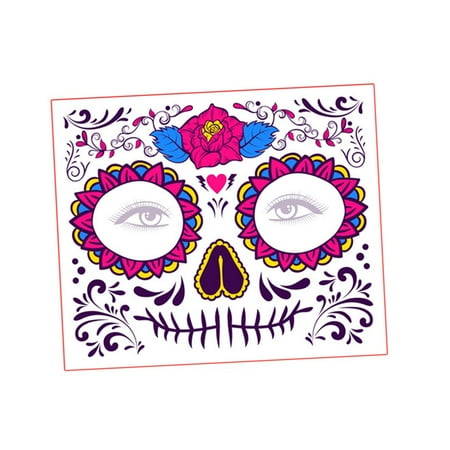 Abbraccia Halloween Face Sticker, Day of The Dead Face Sticker, Costume Accessory Party Favor D