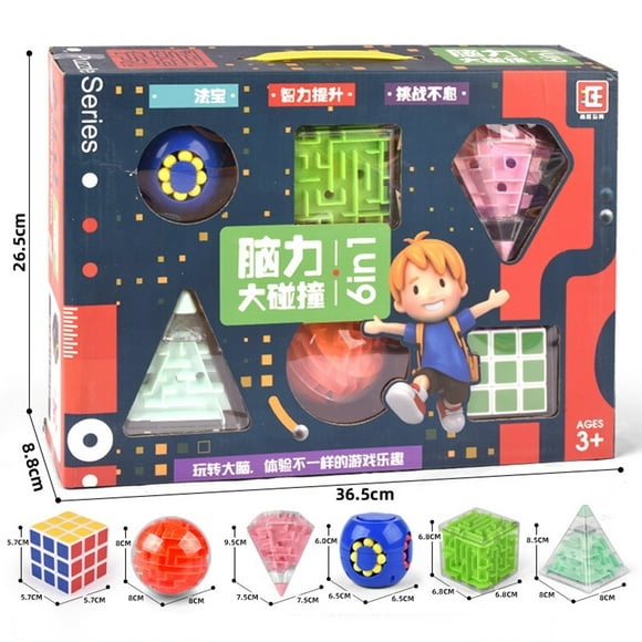 Children Decompression Toys Set Magic Cube Ruler Blocks Magic Beans Maze Puzzle Educational Toys For Students