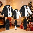 thumbnail image 3 of qolati Christmas Family Matching Pajamas Silk Satin Long Sleeve Button Down Sleepwear Sleep Pants Holiday Pjs Loungewear Set Xmas Printed Festival Party Family Christmas Pajamas Matching Sets, 3 of 9