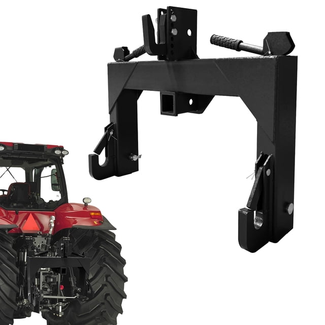 3 Point Quick Hitch for Tractors with 2 inch Receiver, 3000 lbs 5 Level Adjustable Heavy Duty Implement Attachment, Category 1 and 2 Compatible for Mowers Plows Landscaping, Orange/Green/Black