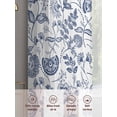 thumbnail image 7 of Boho Blue Floral Semi Sheer Curtains 63 Inch Length 2 Panels Set, Vintage Farmhouse Paisley Plant Leaf Sheer Kitchen Curtain Privacy Voile Window Curtain for Living Room Bedroom Rod Pocket Drapes, 7 of 7