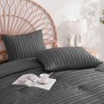 thumbnail image 2 of CZCPP-Taies d'Oreiller Taille Très Grand Gris Foncé 2 Pack Boho Rayé Housses de Coussin 20x36 Po Polyester Enveloppe Taies d'Oreiller Tufté Bohème Texturé (Oreillers Non Inclus), 2 of 4