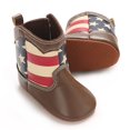thumbnail image 6 of Baby Boys Girls PU Leather Cowboy Boots Newborn Soft Sole Non-Slip Bootie Crib Shoes 0-18M, 6 of 10