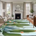 thumbnail image 2 of Tropical Plant Large Area Rugs 6x9 ft Summer Cactus Succulent Watercolor Blue Washable Rug Non Slip Indoor Carpet Absorbent Floor Mat for Living Room Bedroom Dining Room, 2 of 9