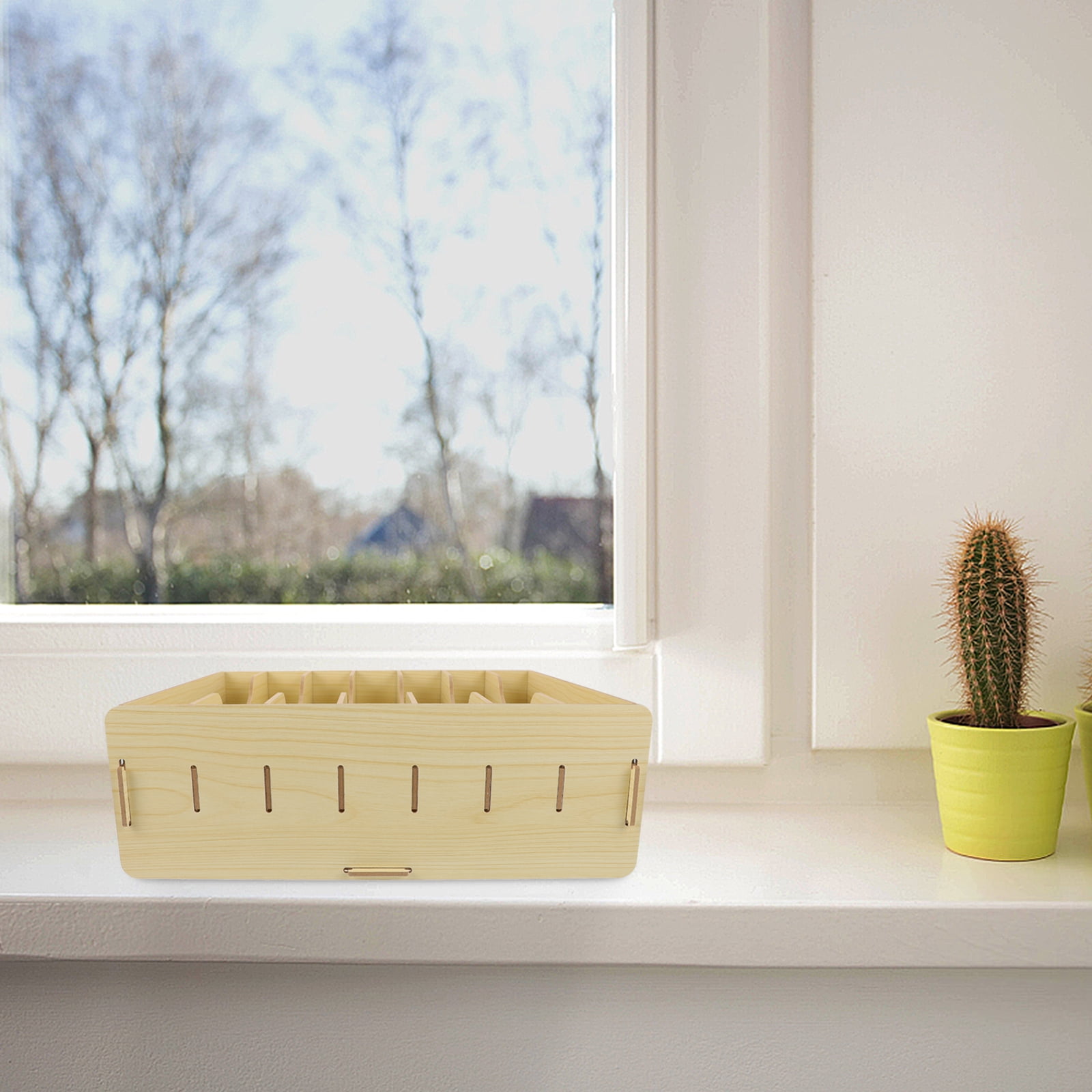 WRISTBIQUE Home Storage Boxes Wooden Vintage Rectangular Beige 1Pcs for Classroom Use