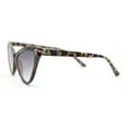 thumbnail image 3 of Classy Womens Cat Eye Plastic High Temple Horn Rim Fashion Sunglasses Beige Tortoise - Smoke, 3 of 4