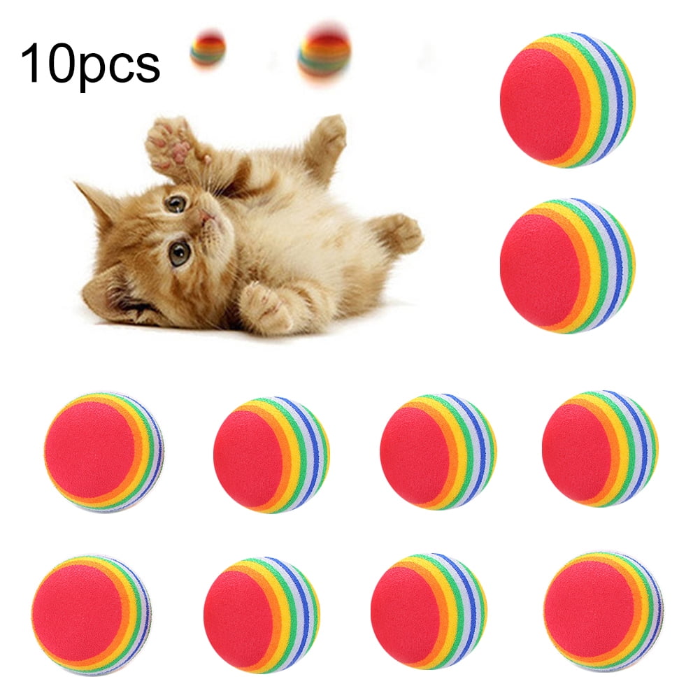 10Pcs Funny Kitten Cat Playing Toys Bright Color Springs Pet Supplies HOT 