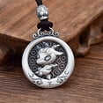 thumbnail image 2 of PAMTIER Men's Stainless Steel Vintage Chinese Zodiac Signet Round Pendant Necklace with Chain Sheep, 2 of 3