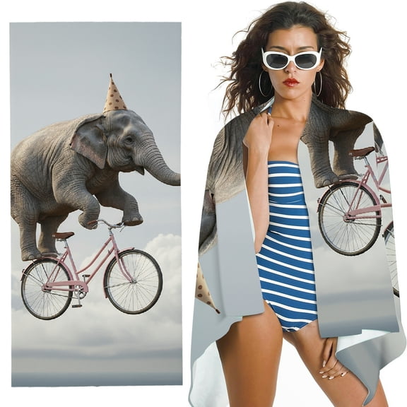 RKSupls Quick Dry Sand-Free Large Pool Beach Towel
- Funny Acrobatics Elephant Print, Ultra-Soft Microfiber for Bathroom, beach, Soft Super Absorbent- 30x60 in