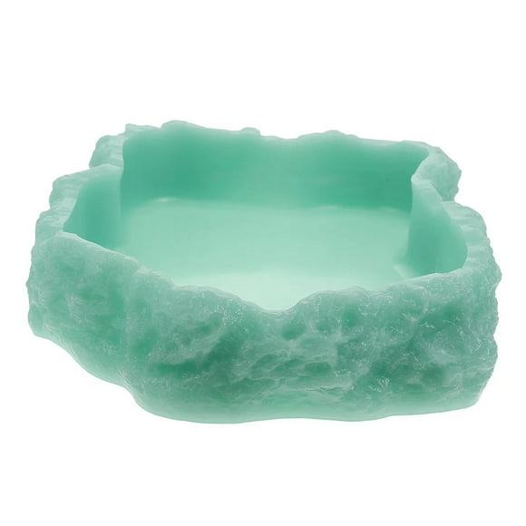 Cuenco luminoso para reptiles, cuenco de comida que en la oscuridad, accesorios para pequeños anfibios de resina, alimentador de tortuga, plato